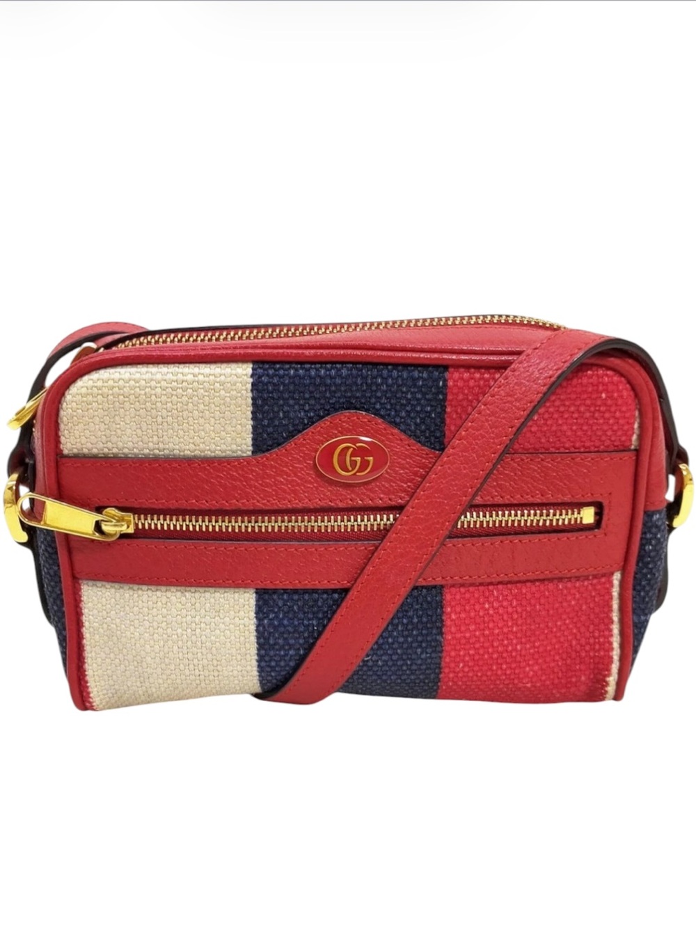 GUCCI RAFIA LOGO MINI CROSSBODY BAG